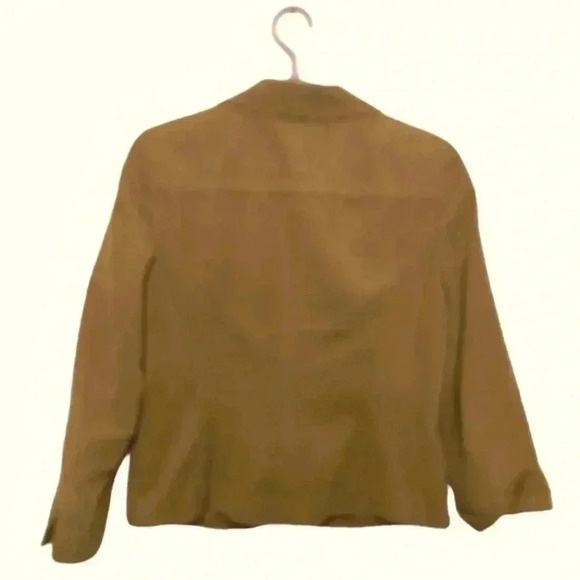 Proportion  Petite Light Brown Faux Suede Blazer, two front pockets, - Picture 3 of 8